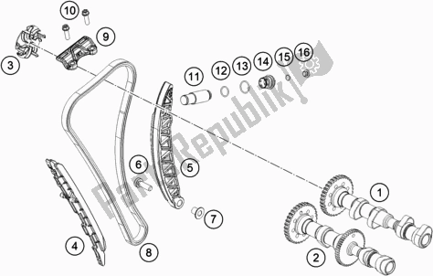 All parts for the Timing Drive of the KTM 890 Adventure R Rally EU 2021