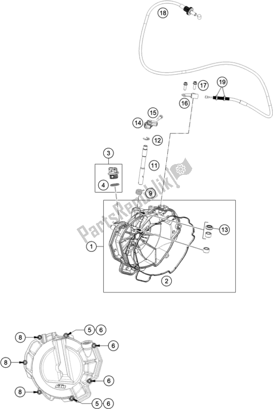 All parts for the Clutch Cover of the KTM 890 Adventure R Rally US 2021