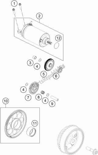 All parts for the Electric Starter of the KTM 890 Adventure R Rally US 2021