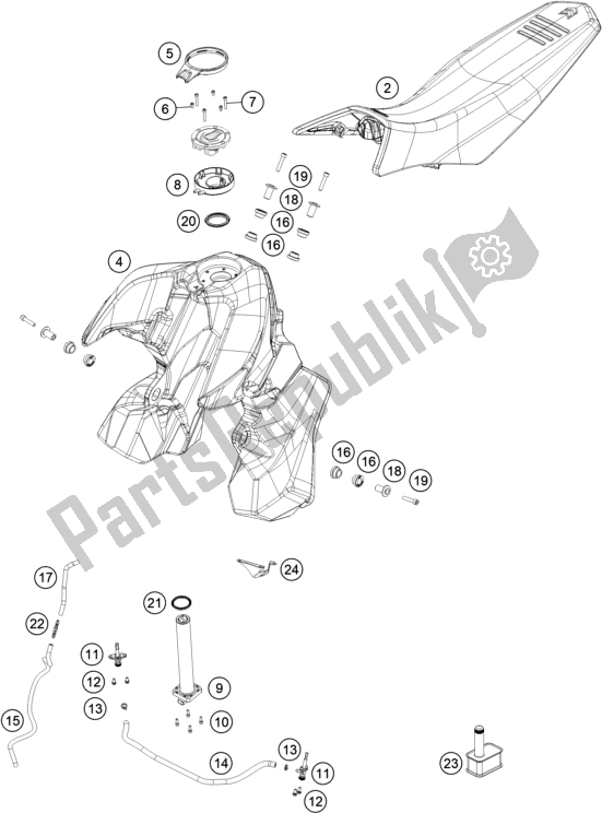 All parts for the Tank, Seat of the KTM 890 Adventure R Rally US 2021