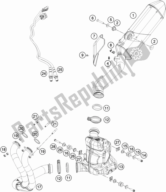Tutte le parti per il Impianto Di Scarico del KTM 890 Adventure R US 2021