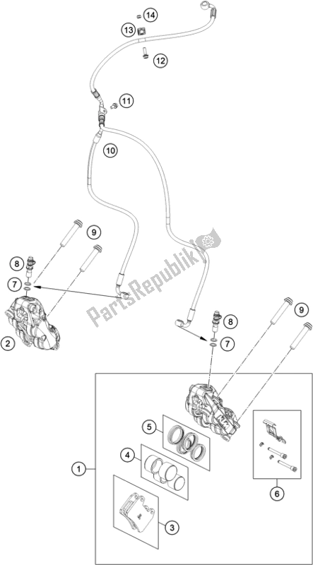 Tutte le parti per il Pinza Freno Anteriore del KTM 890 Adventure R US 2021