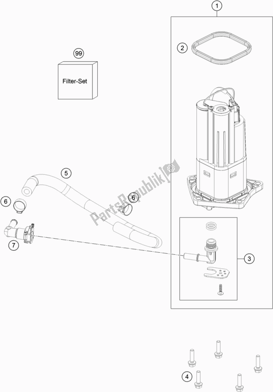 Alle onderdelen voor de Benzine Pomp van de KTM 890 Adventure R US 2021