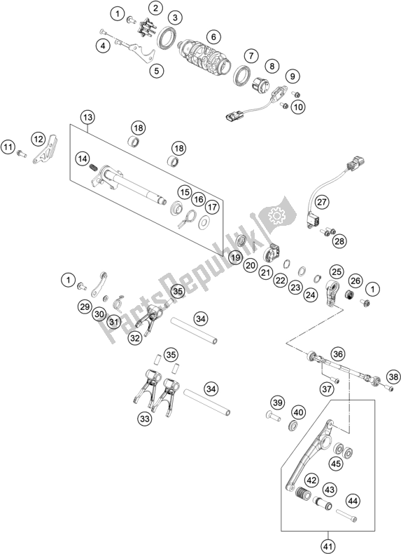 Toutes les pièces pour le Mécanisme De Changement du KTM 890 Adventure R US 2021