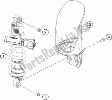 All parts for the Shock Absorber of the KTM 890 Adventure R US 2021
