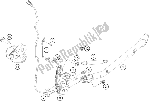 Tutte le parti per il Cavalletto Laterale / Centrale del KTM 890 Adventure R US 2021