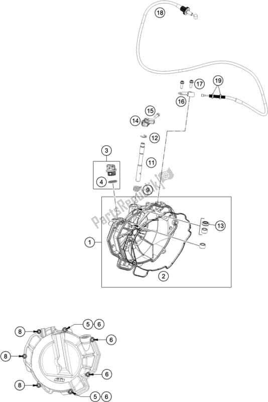 All parts for the Clutch Cover of the KTM 890 Duke R EU 2020