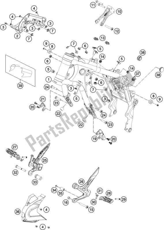 Todas as partes de Quadro, Armação do KTM 890 Duke R EU 2020