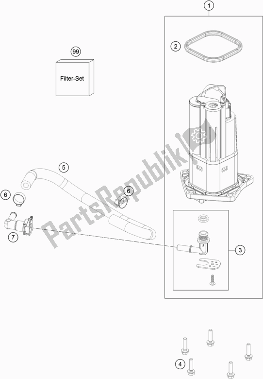 All parts for the Fuel Pump of the KTM 890 Duke R EU 2020