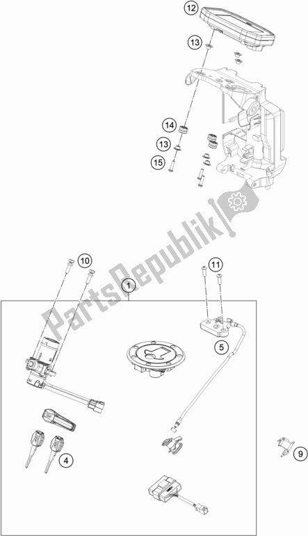 All parts for the Instruments / Lock System of the KTM 890 Duke R EU 2020