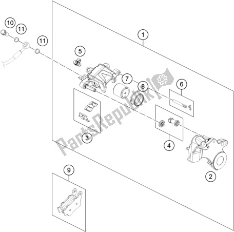 Wszystkie części do Zacisk Hamulca Tylnego KTM 890 Duke R EU 2020