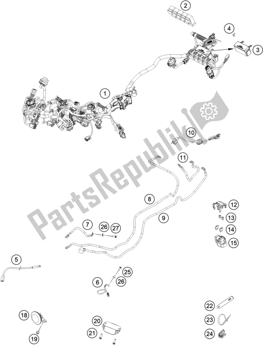 All parts for the Wiring Harness of the KTM 890 Duke R EU 2020