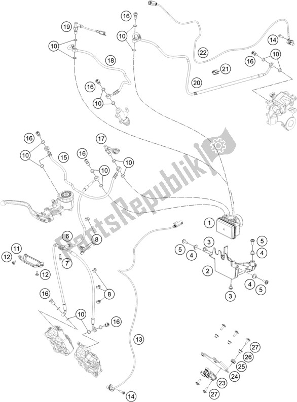 All parts for the Antiblock System Abs of the KTM 890 Duke R EU 2021