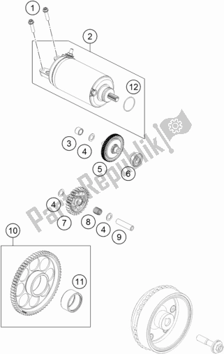 All parts for the Electric Starter of the KTM 890 Duke R EU 2021