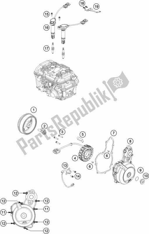 Todas as partes de Sistema De Ignição do KTM 890 Duke R EU 2021