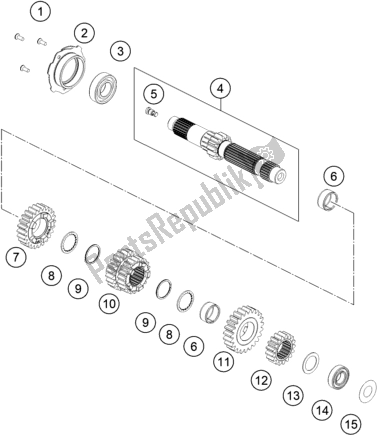 All parts for the Transmission I - Main Shaft of the KTM 890 Duke R EU 2021