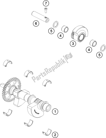 Todas las partes para Eje Equilibrador de KTM 890 Duke R US 2020