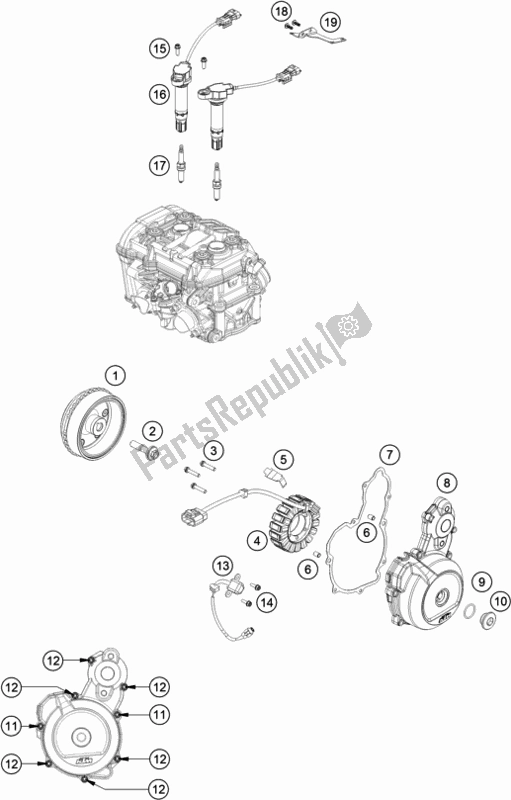 All parts for the Ignition System of the KTM 890 Duke R US 2020