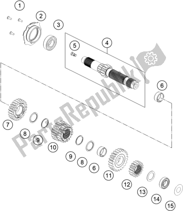 All parts for the Transmission I - Main Shaft of the KTM 890 Duke R US 2020