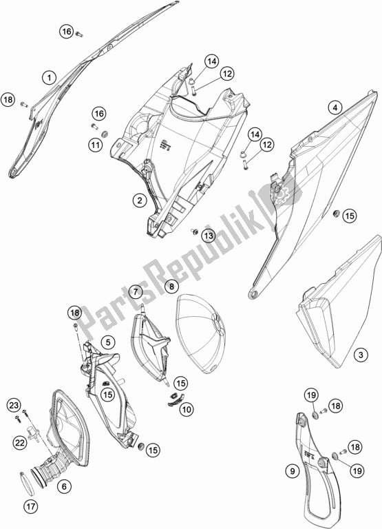 All parts for the Air Filter of the KTM EC 250 EU 2021