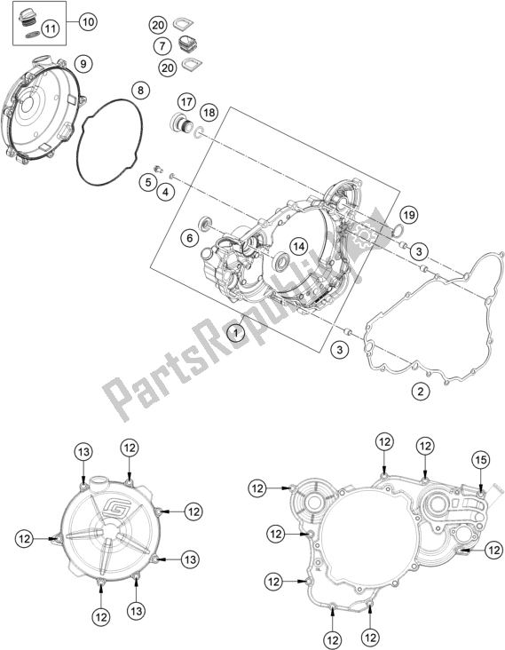 Wszystkie części do Pokrywa Sprz? G? A KTM EC 250 EU 2021