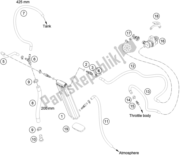 Toutes les pièces pour le Cartouche évaporative du KTM EC 250 EU 2021