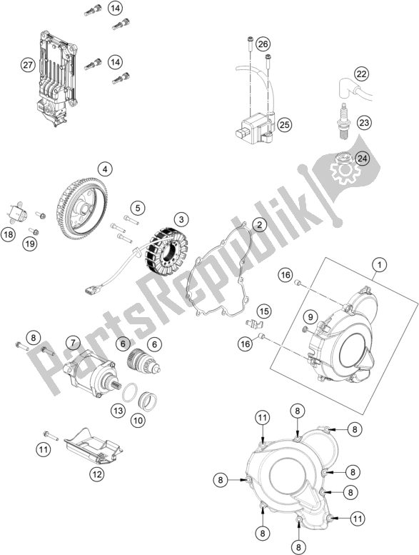 Toutes les pièces pour le Système De Mise à Feu du KTM EC 250 EU 2021