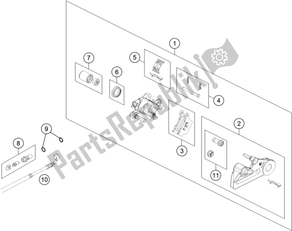 All parts for the Rear Brake Caliper of the KTM EC 250 EU 2021