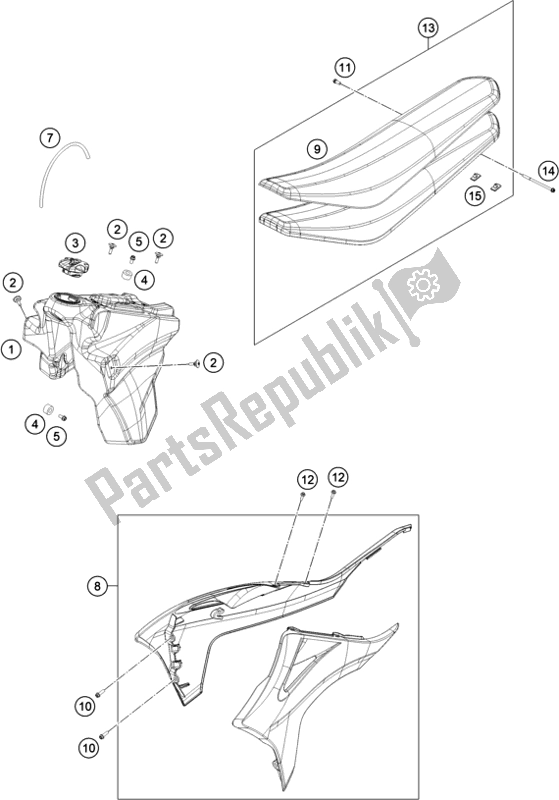 All parts for the Tank, Seat of the KTM EC 250 EU 2021