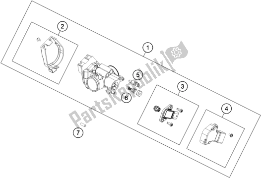 All parts for the Throttle Body of the KTM EC 250 EU 2021