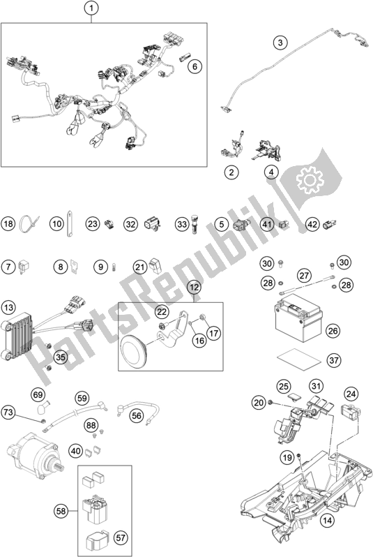 All parts for the Wiring Harness of the KTM EC 250 EU 2021