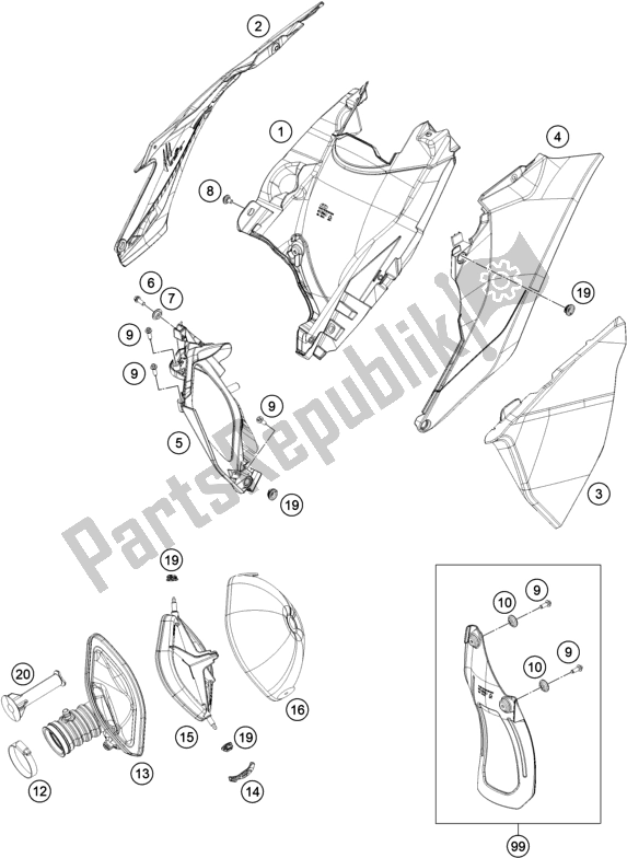 Todas las partes para Filtro De Aire de KTM EC 250F EU 2021