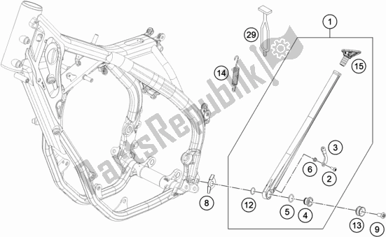 Todas as partes de Suporte Lateral / Central do KTM EC 250F EU 2021