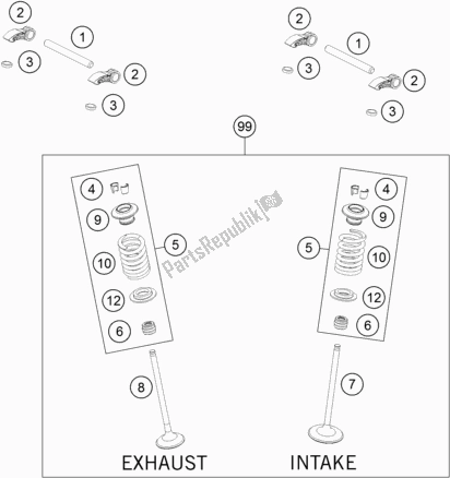 Wszystkie części do Nap? D Zaworu KTM EC 250F EU 2021