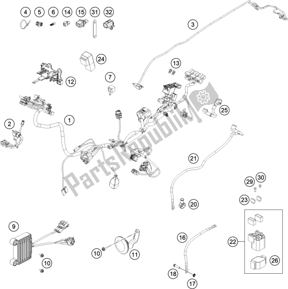 All parts for the Wiring Harness of the KTM EC 250F EU 2021