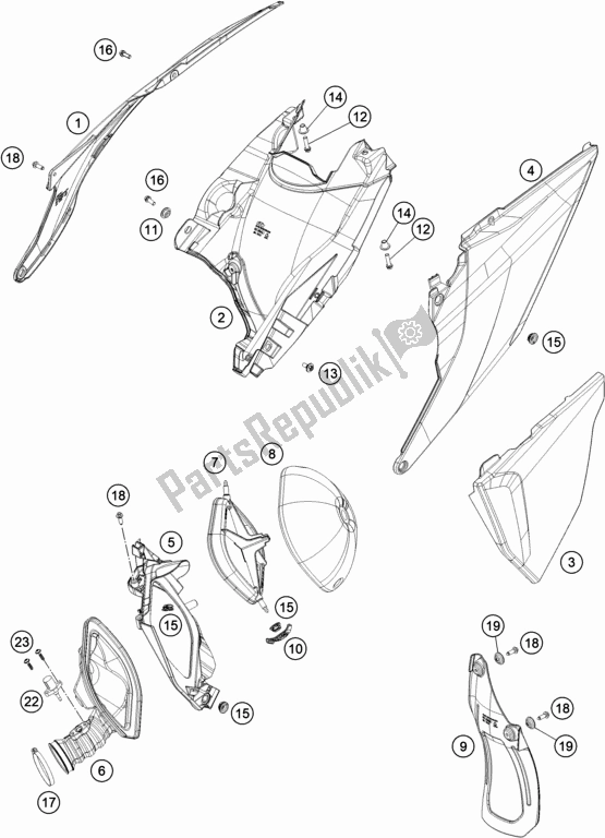 All parts for the Air Filter of the KTM EC 300 EU 2021