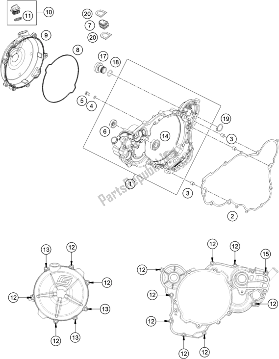 Toutes les pièces pour le Couvercle D'embrayage du KTM EC 300 EU 2021