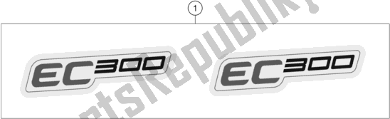 All parts for the Decal of the KTM EC 300 EU 2021