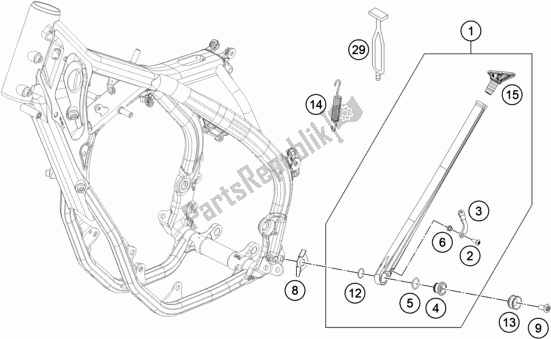 All parts for the Side / Center Stand of the KTM EC 300 EU 2021