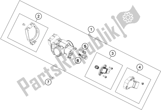 All parts for the Throttle Body of the KTM EC 300 EU 2021