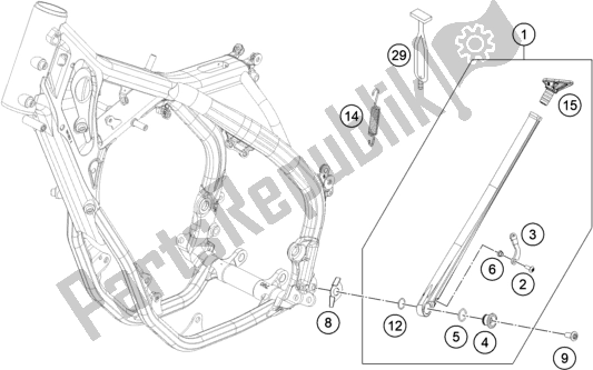 All parts for the Side / Center Stand of the KTM EC 300 US 2021