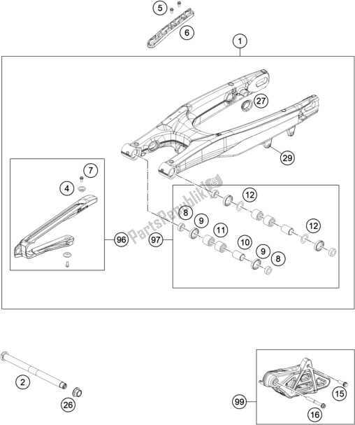 Tutte le parti per il Forcellone del KTM EC 300 US 2021