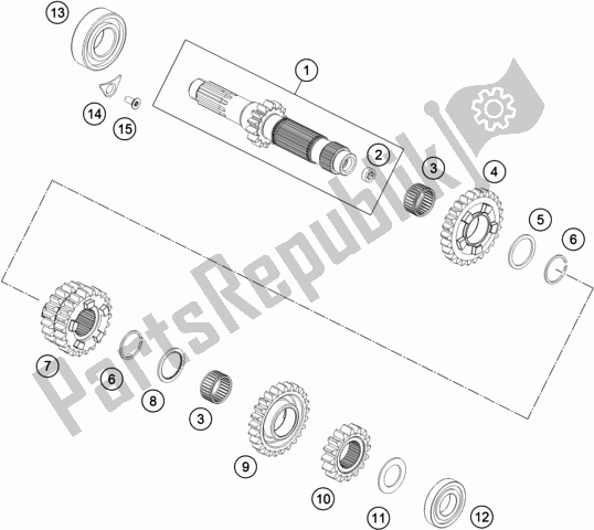 Toutes les pièces pour le Transmission I - Arbre Principal du KTM EC 300 US 2021