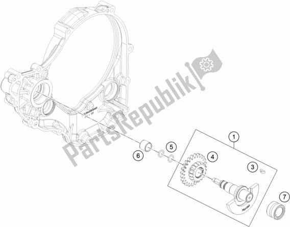 All parts for the Balancer Shaft of the KTM EC 350F EU 2021