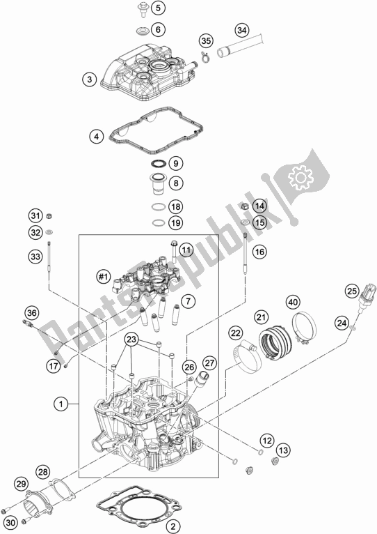 All parts for the Cylinder Head of the KTM EC 350F EU 2021