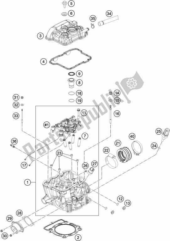 Wszystkie części do G? Owica Cylindra KTM EC 350F EU 2021