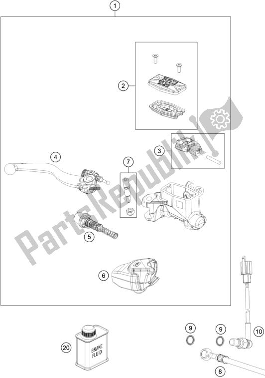 All parts for the Front Brake Control of the KTM EC 350F EU 2021