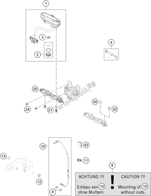 Todas as partes de Instrumentos / Sistema De Bloqueio do KTM EC 350F EU 2021