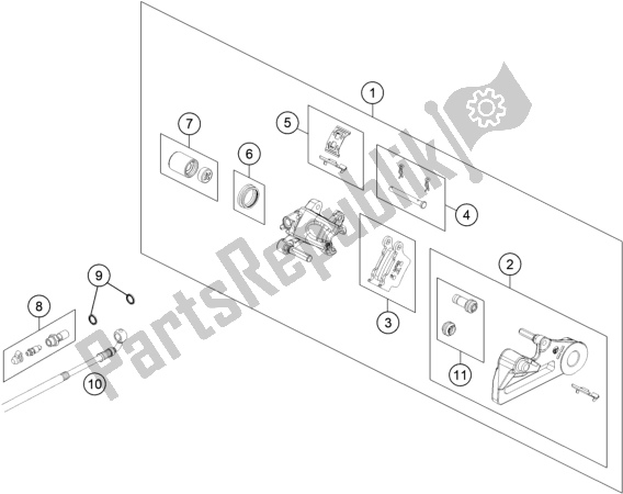 All parts for the Rear Brake Caliper of the KTM EC 350F EU 2021