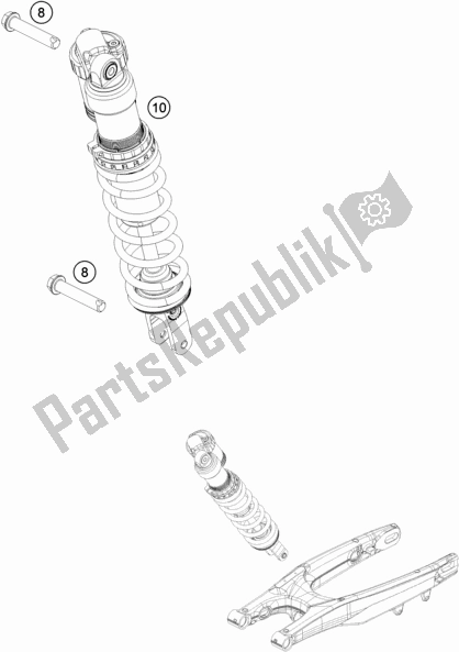 All parts for the Shock Absorber of the KTM EC 350F EU 2021